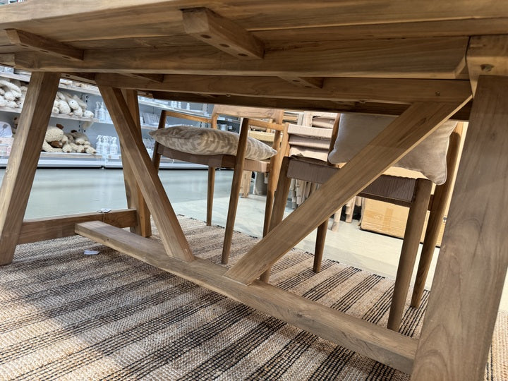 Gartentisch Teak Naturholz, Esstisch Holz Teak, Länge 200 cm