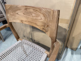 Gartenstuhl mit Armlehne braun Naturholz, Stuhl mit Armlehne Holz Natur-braun
