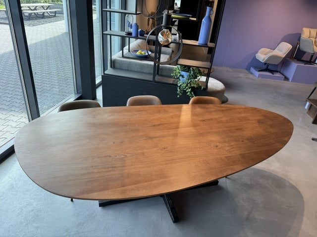 Esstisch Naturholz-Farbe oval, Tisch oval, Länge 260 cm