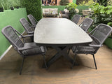 Gartentisch grau Keramik-Tischplatte, Gartentisch anthrazit Aluminium, Länge 240 cm
