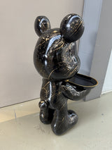 Deko Bär schwarz-Gold, modern Diener-Bär-Figur, Höhe ca. 48 cm