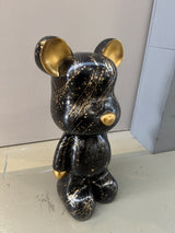 Deko Bär schwarz-Gold, modern Figur Bär, Höhe ca. 48 cm
