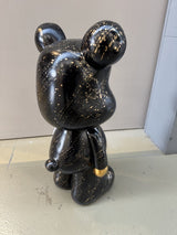Deko Bär schwarz-Gold, modern Figur Bär, Höhe ca. 48 cm