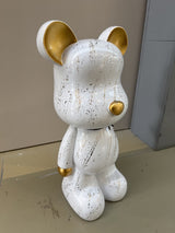 Deko Bär weiß-Gold, modern Figur Bär, Höhe ca. 48 cm