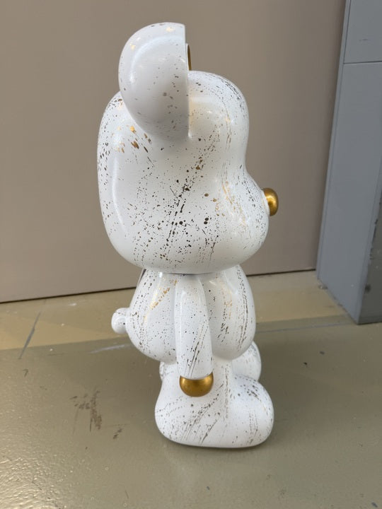 Deko Bär weiß-Gold, modern Figur Bär, Höhe ca. 48 cm