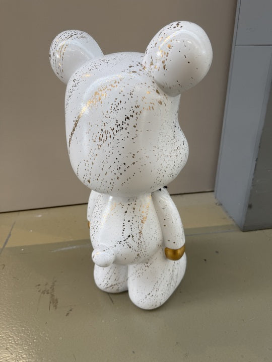 Deko Bär weiß-Gold, modern Figur Bär, Höhe ca. 48 cm