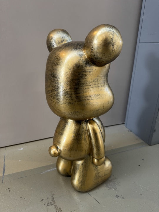 Deko Bär Bronze-Gold, moderne Bär-Figur Gold, Höhe ca. 48 cm