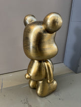 Deko Bär Bronze-Gold, moderne Bär-Figur Gold, Höhe ca. 48 cm