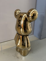 Deko Bär Gold, moderne Bär-Figur Gold, Höhe ca. 48 cm