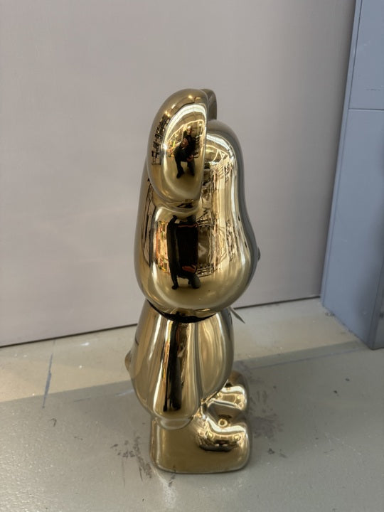 Deko Bär Gold, moderne Bär-Figur Gold, Höhe ca. 48 cm