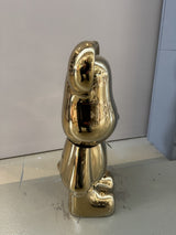 Deko Bär Gold, moderne Bär-Figur Gold, Höhe ca. 48 cm