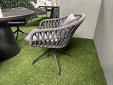 Gartenstuhl grau-anthrazit drehbar, Gartenstuhl gepolstert anthrazit