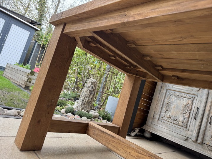 Gartentisch Landhaus , Esstisch Massivholz, Tisch Holz massiv,  Länge 220 cm