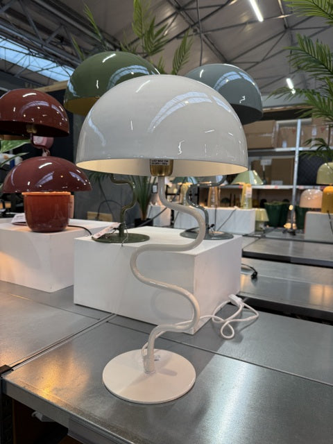 Tischlampe weiß, Tischleuchte weiß Metall, Durchmesser 31 cm
