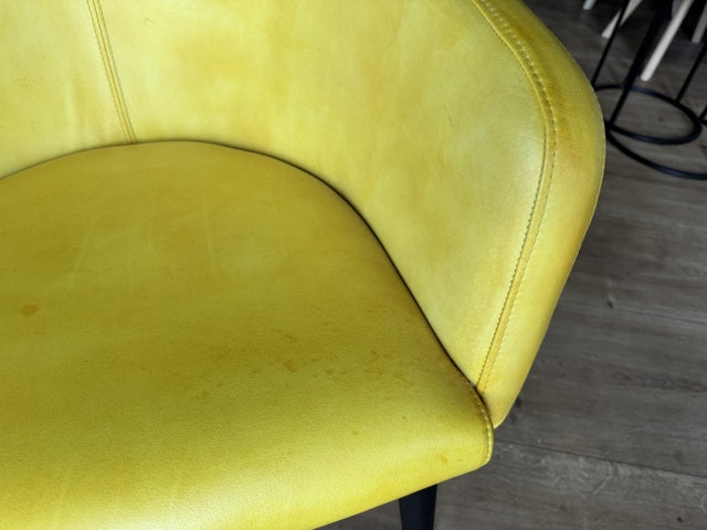 Stuhl Chesterfield gelb, Stuhl Echtleder gepolstert Chesterfield