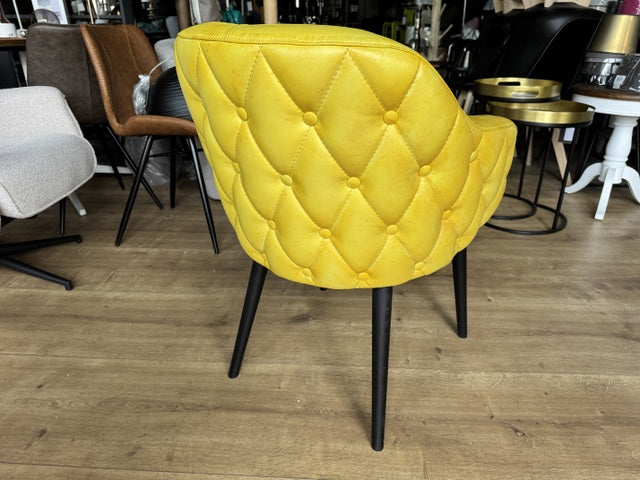 Stuhl Chesterfield gelb, Stuhl Echtleder gepolstert Chesterfield