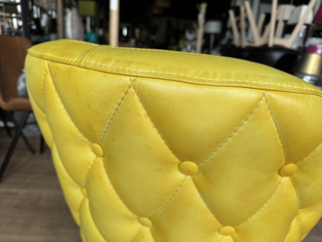 Stuhl Chesterfield gelb, Stuhl Echtleder gepolstert Chesterfield