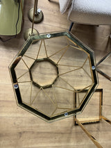 Beistelltisch Gold, Beistelltisch Glas, Durchmesser 50 cm&nbsp;