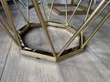 Beistelltisch Gold, Beistelltisch Glas, Durchmesser 50 cm&nbsp;