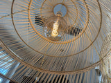 Hängelampe Rattan, Pendelleuchte Rattan, Durchmesser 50 cm