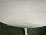 Gartentisch rund creme-weiß Keramik-Tischplatte, Gartentisch Aluminium-Tischgestell, Durchmesser 118 cm