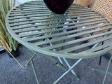 3er Set, Gartentisch rund mit zwei Stühlen Metall, Metall Gartenstuhl, Gartentisch grün Metall
