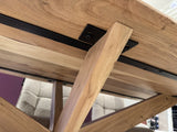 Esstisch Massivholz Natur-Farbe, Tisch Holz-Natur, Länge 200 cm