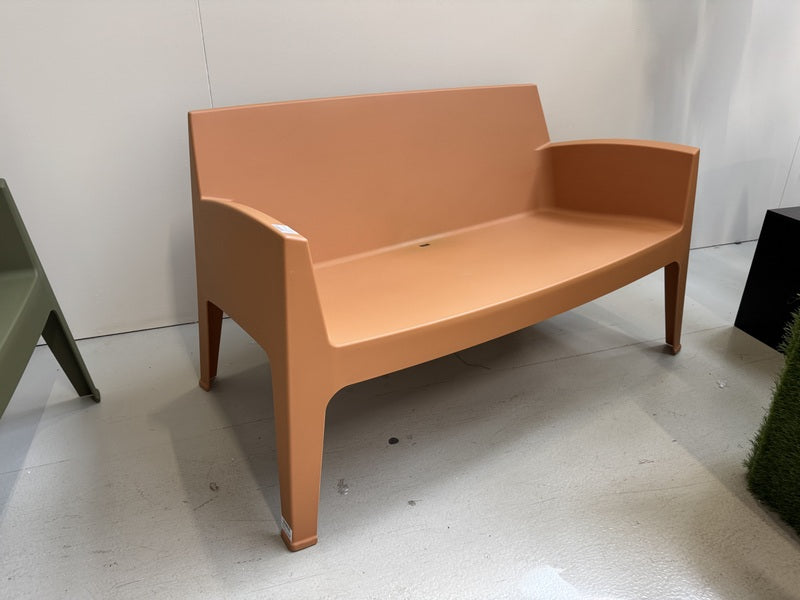 Gartenbank Terrakotta Kunststoff, Breite 119 cm