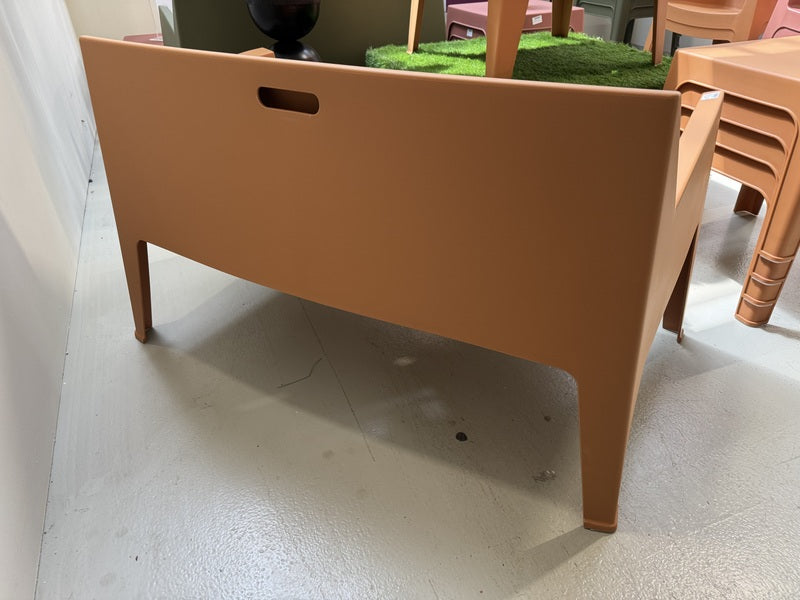 Gartenbank Terrakotta Kunststoff, Breite 119 cm