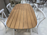 Gartentisch weiß-braun, outdoor, Gartentisch weiß Teak, Länge 180 cm
