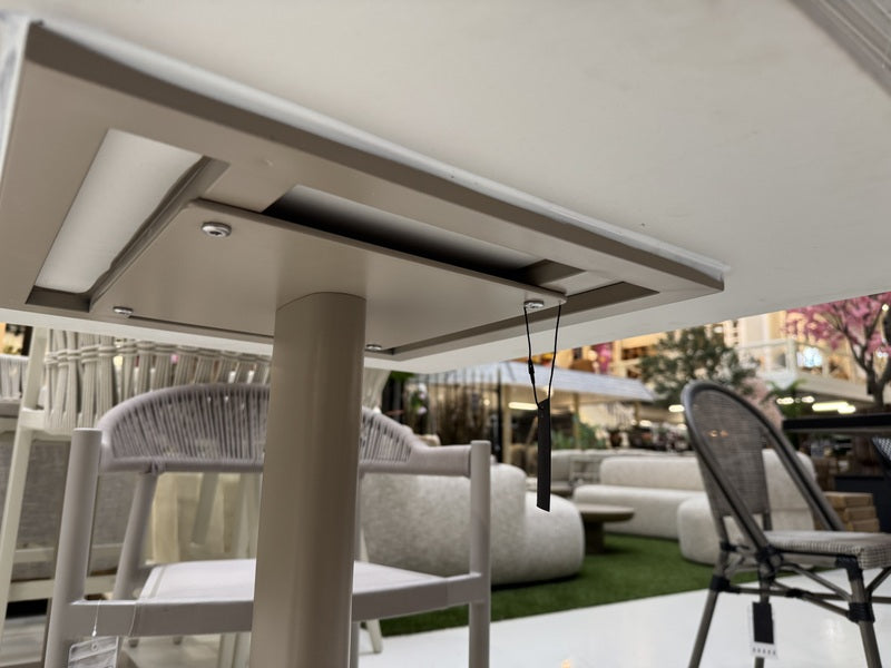 Bistrotisch outdoor, Garten-Bistrotisch beige-taupe, Maße 70x70 cm