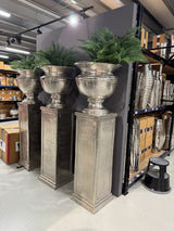 Dekosäule Silber Metall, Metall Dekosäule Silber, Höhe 120 cm