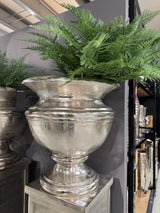 Vase Silber Metall, Dekovase Silber Metall, Metall-Vase Silber, Durchmesser 60 cm