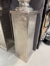 Dekosäule Silber Metall, Metall Dekosäule Silber, Höhe 120 cm