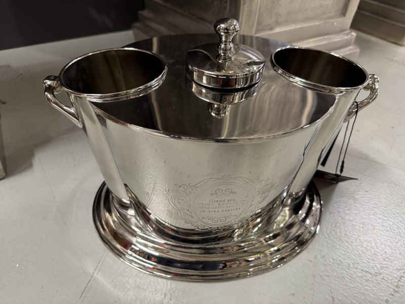 Champagner-Kühler oval, Farbe Silber, Sektkühler, Weinkühler, Ø 45 cm