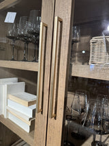 Vitrine Eiche, Geschirrschrank Eiche, Breite 110 cm