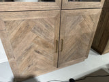 Vitrine Eiche, Geschirrschrank Eiche, Breite 110 cm