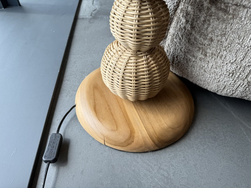 Stehlampe Rattan, Stehleuchte mit Lampenschirm, Höhe195 cm