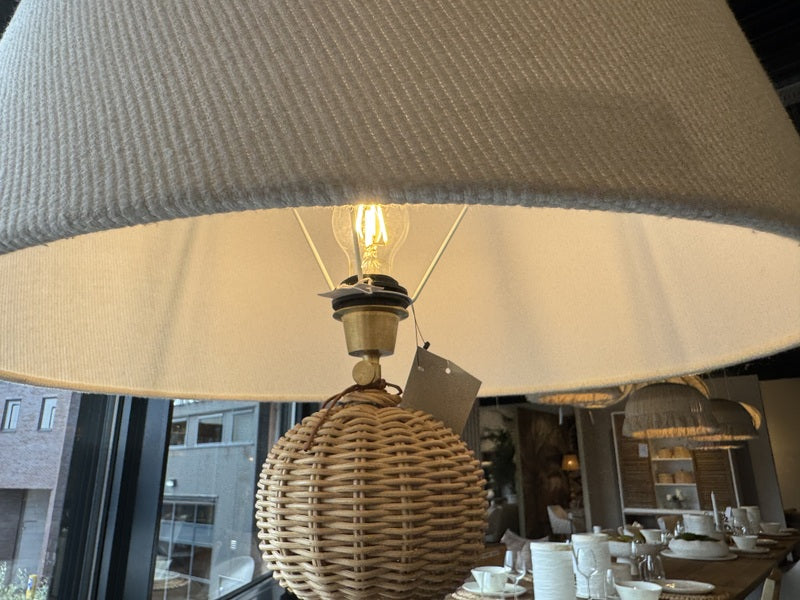 Stehlampe Rattan, Stehleuchte mit Lampenschirm, Höhe195 cm