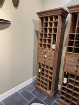 Weinschrank Holz Teak, Weinregal Teak, Breite 60 cm