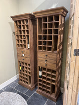 Weinschrank Holz Teak, Weinregal Teak, Breite 60 cm