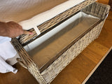 Sitzbank Rattan, Bank Rattan mit Stauraum, Länge 120 cm