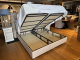 Bett beige mit Stauraum, Polsterbett mit Stauraum, Breite 180 cm