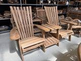 Gartensessel Teak 2er Set, Gartensessel Adirondack Holz massiv