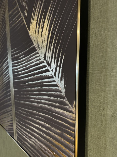 Wandbild schwarz-Gold, Bild schwarz-Gold, Breite 102 cm