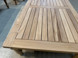 Garten-Couchtisch Teak, Gartentisch Holz massiv, Länge 130 cm