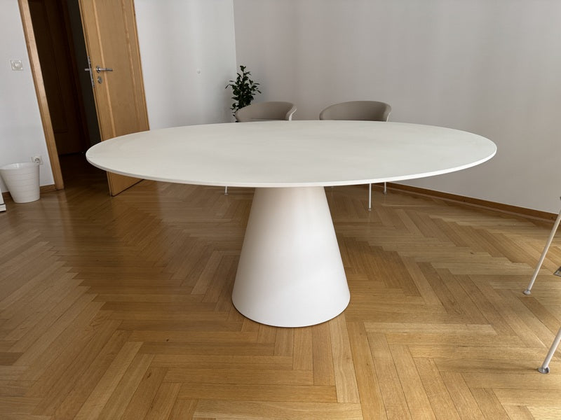 Esstisch rund weiß, runder Esstisch weiß, Tisch weiß, Durchmesser 129 cm