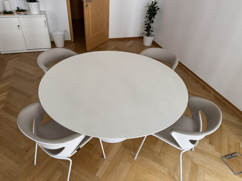 Tisch rund weiß, runder Esstisch weiß, Tisch weiß, Durchmesser 149 cm