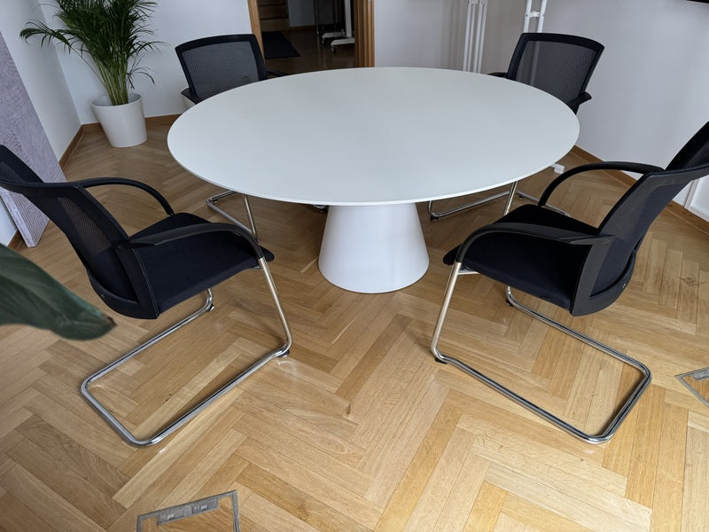 Tisch rund weiß, runder Esstisch weiß, Tisch weiß, Durchmesser 139 cm