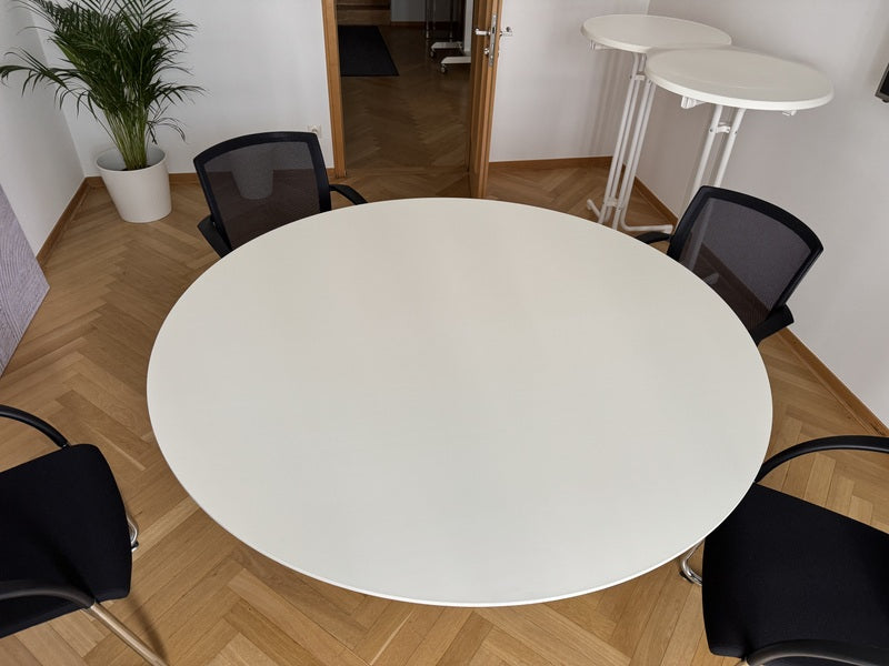 Tisch rund weiß, runder Esstisch weiß, Tisch weiß, Durchmesser 159 cm